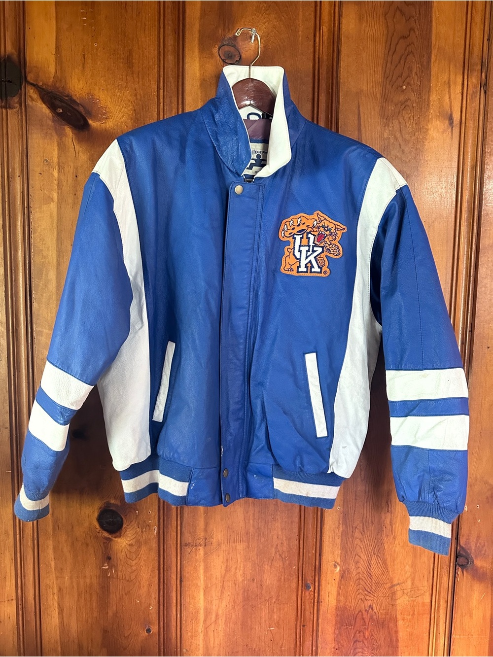 Vintage University of Kentucky Wildcats Genuine Leather Varsity Jacket XL